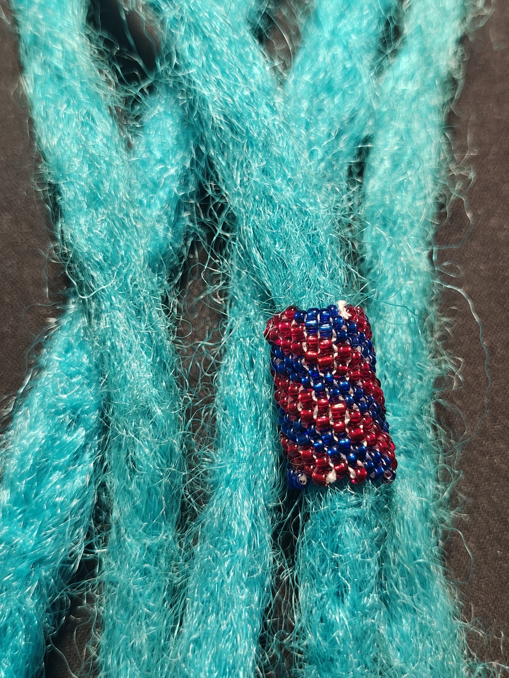 Dreadlock Bead Handmade Red Blue Buffalo Bills Seed Bead Hair Jewelry Loc Charm